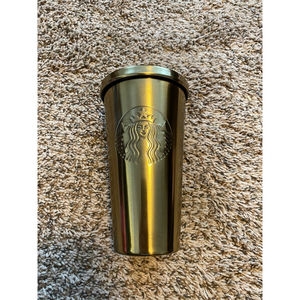16 oz Gold Starbucks Cup Tumbler